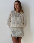 Top in maglia traforata Ivory Lace