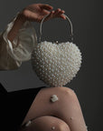 Bolso corazón de perlas