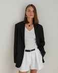Schwarzer Boyfriend-Blazer