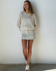 Top in maglia traforata Ivory Lace