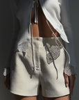 Top marfil con encaje de mariposas