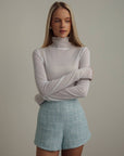 Blusa dolcevita bianco nebbia