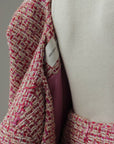 Conjunto de tweed rosa de otoño