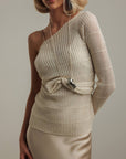 Pull en maille beige