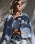 Minirock mit blauem Blumenmuster