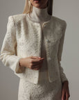 Dolcevita crema in maglia