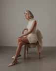 Rollkragen-Strickpullover in Creme
