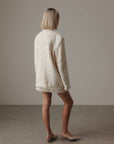 Rollkragen-Strickpullover in Creme