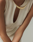 Vestido largo de punto sin mangas