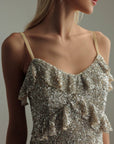 Abendkleid mit Pailletten