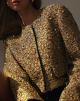 Veste à sequins dorés