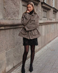 Minigonna in tweed con pizzo