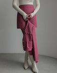 Conjunto de tweed de dos piezas frambuesa
