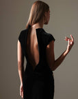 Vestido con estampado floral dorado