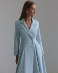 Vestido midi azul empolvado