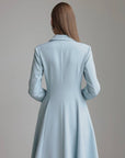 Vestido midi azul empolvado