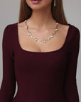 Abito in maglia svasato bordeaux