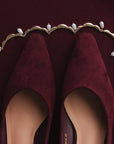 Abito in maglia svasato bordeaux