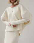 Maglione oversize in lana avorio