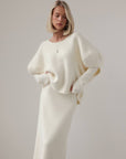 Maglione oversize in lana avorio