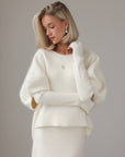 Maglione oversize in lana avorio