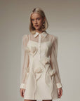 Transparentes Kleid Floral Elegance
