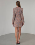 Romantisches Tweed-Minikleid mit Schleife