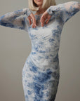 Mesh-Kleid Blue Mist