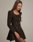 Victoria Buttoned Pleated Blazer Mini Dress
