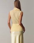 Jupe en satin jaune clair Melody