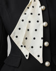 Polka Dot Scarf Detail Black Set
