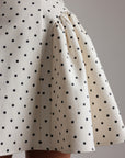 Miniabito bianco a pois stile vintage