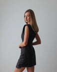 Noble Black Long Sleeve Mini Dress