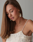 Embossed Floral Ecru Peplum Blouse