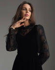 Velvet Lace Illusion Dress