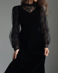 Velvet Lace Illusion Dress