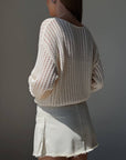Top in maglia traforata Ivory Lace