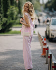 Ensemble en coton pêche rosée