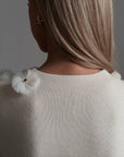 Strick-Top mit Blumenapplikationen