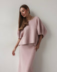 Jupe en maille Nuage rose