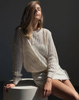 Top in maglia traforata Ivory Lace