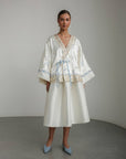Ivory A-line Midi Skirt