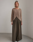 Pantalon large fluide olive