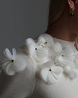 Strick-Top mit Blumenapplikationen