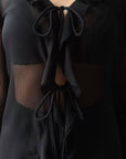 Elegant Black Chiffon Blouse - Maelle Paris