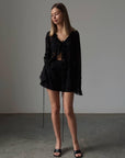 Elegant Black Chiffon Blouse - Maelle Paris