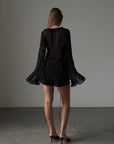Elegant Black Chiffon Blouse - Maelle Paris