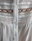 Elegant White Blouse with Lace Details - Maelle Paris