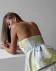 Multicolor Strapless Top