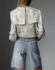 Baumwollbluse mit Blumenmuster